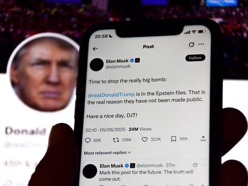 Der Streit zwischen Elon Musk und Donald Trump eskaliert. Ein Bid der Social-Media-Auftritte beider Akteure