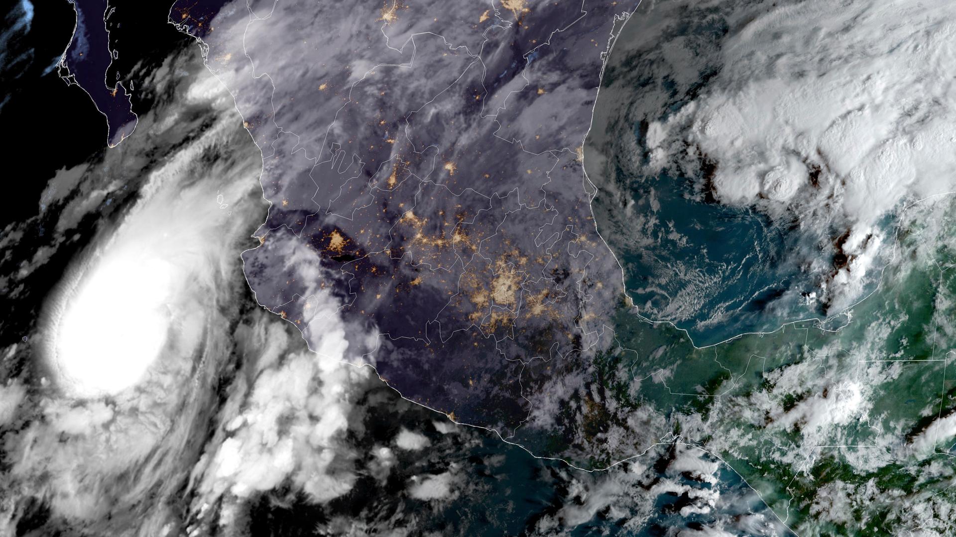 Ein Satellitenbild zeigt den Hurrikan "Lidia" im Pazifischen Ozean, wie er sich Puerto Vallarta in Mexiko nähert.