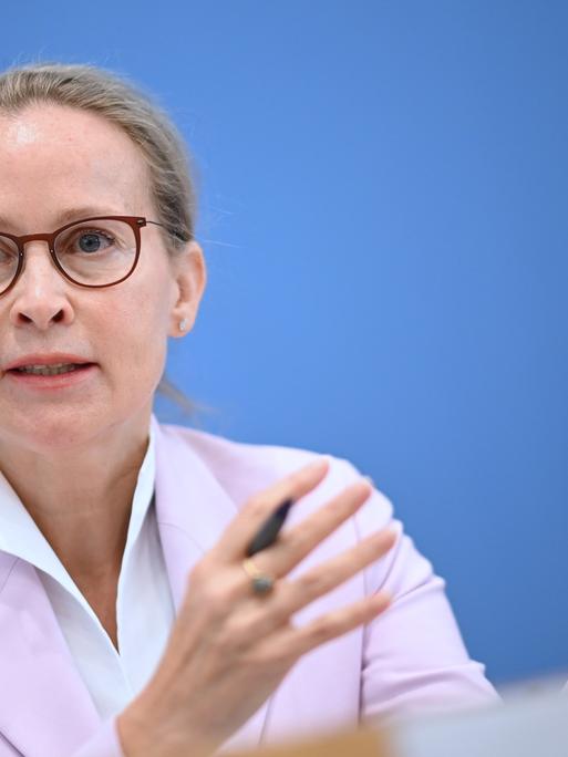 Die Juristin Frauke Brosius-Gersdorf spricht auf einer Pressekonferenz