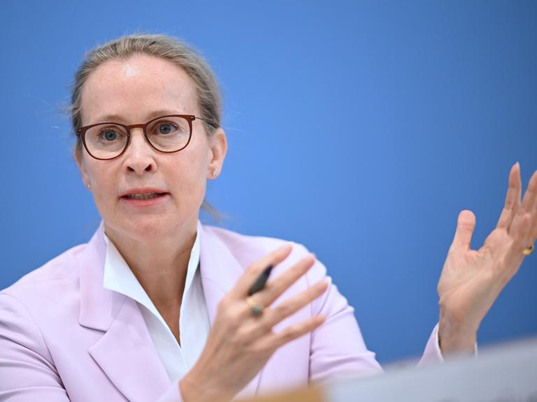 Die Juristin Frauke Brosius-Gersdorf spricht auf einer Pressekonferenz