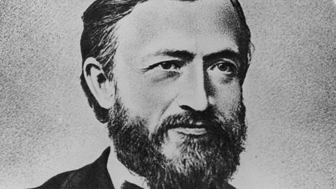Zeitgenössische Darstellung von Johann Philipp Reis, dem Konstrukteur des ersten Geräts zur Tonübertragung mittels elektromagnetischer Wellen und damit des Telefons. Er wurde am 7. Januar 1834 geboren und ist am 14. Januar 1874 gestorben.