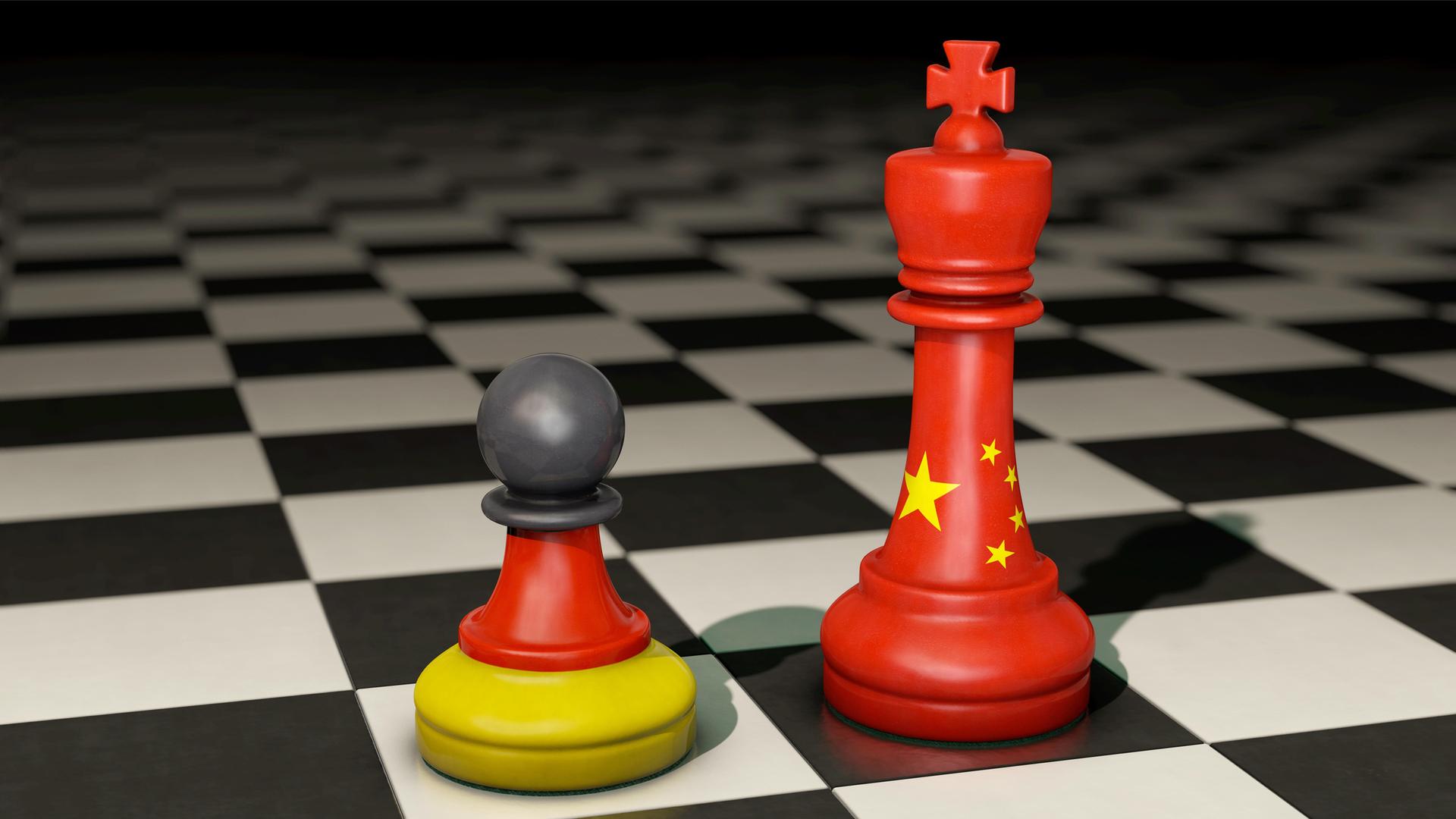 Symbolbild zum Thema Macht, Einfluss und Kräfteverhältnis zwischen Deutschland und China