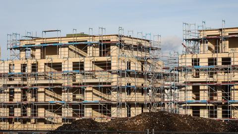 Wohnungsbau, Neubau von viergeschossige Mehrfamilien-Wohnhäusern