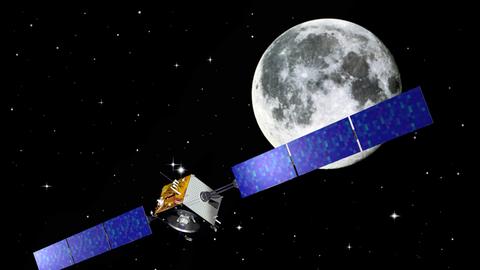 Die Sonde SMART-1 unterwegs zum Mond (Illustration)