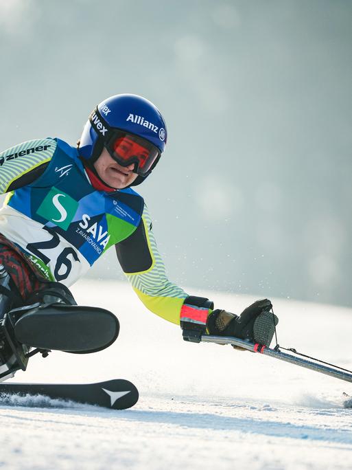 Die deutsche Para-Skifahrerin Anna-Lena Forster im Einsatz bei der WM in Maribor. 