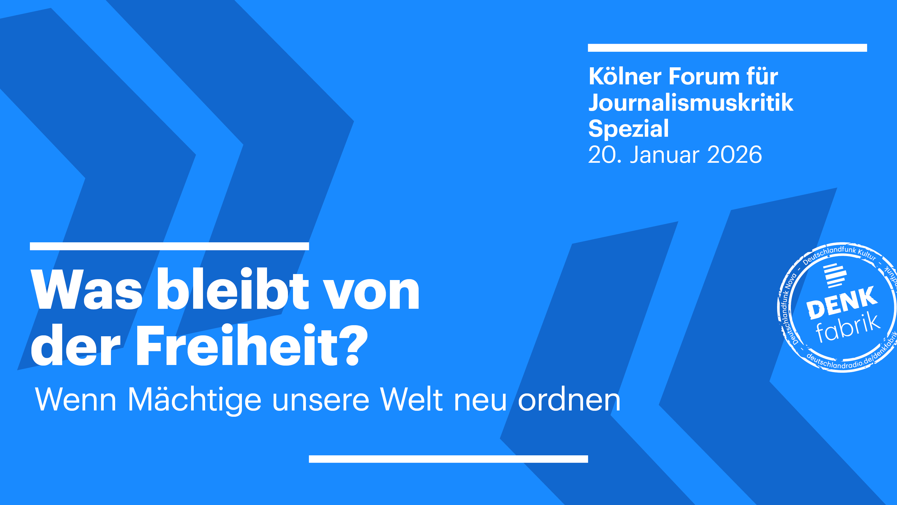Kölner Forum für Journalismuskritik Spezial 2026 Kölner Forum für Journalismuskritik Spezial 2026