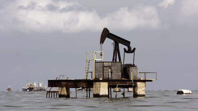 Eine Öl-Plattform im Lago de Maracaibo in dem Land  Venezuela.