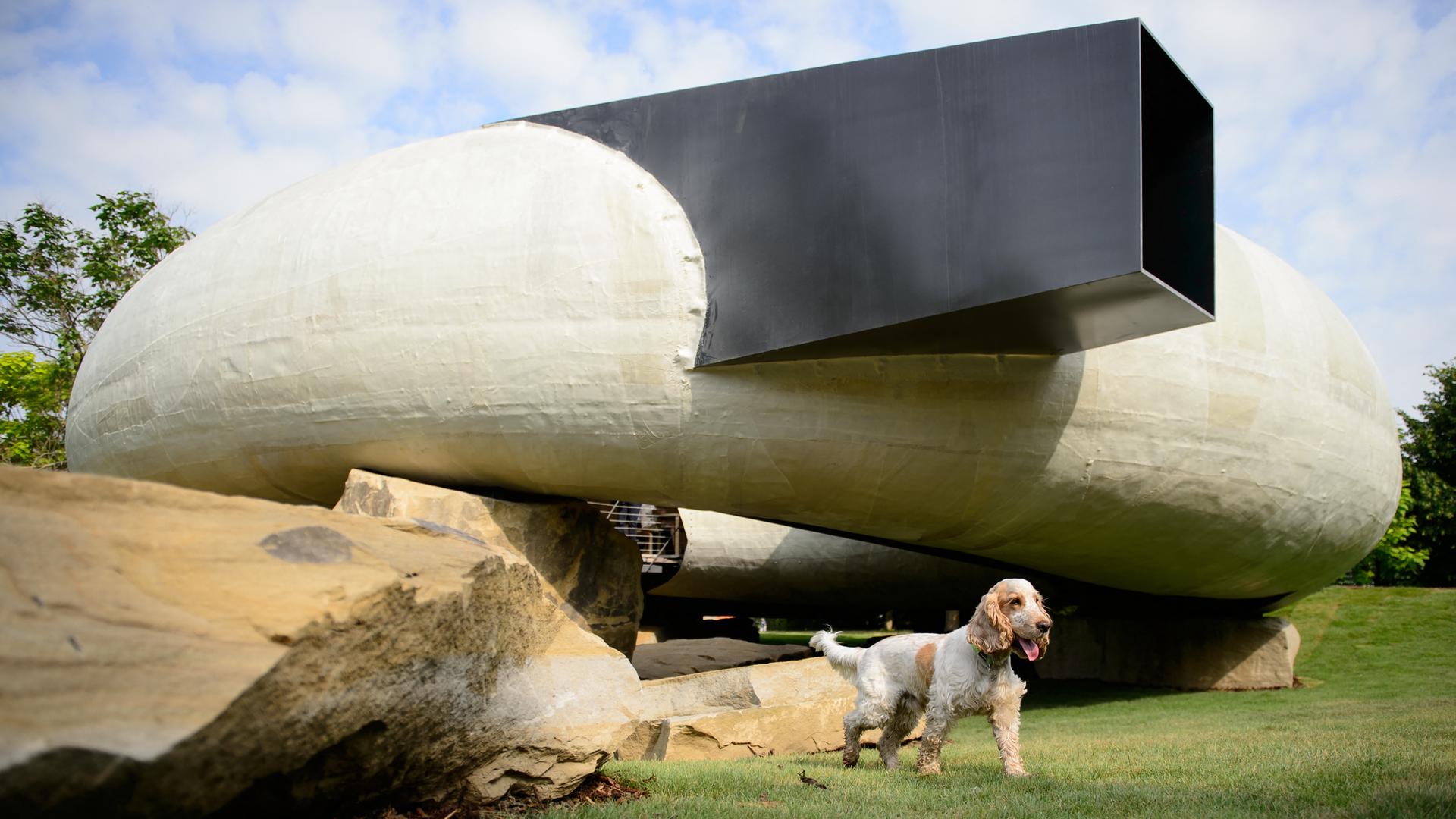 Zu den zentralen Werken von Smiljan Radic gehört der temporäre "Serpentine Pavillon" in London 2014: eine halbtransparente, ovale Struktur, die einer Muschel ähnelte und auf großen Felsblöcken ruhte.