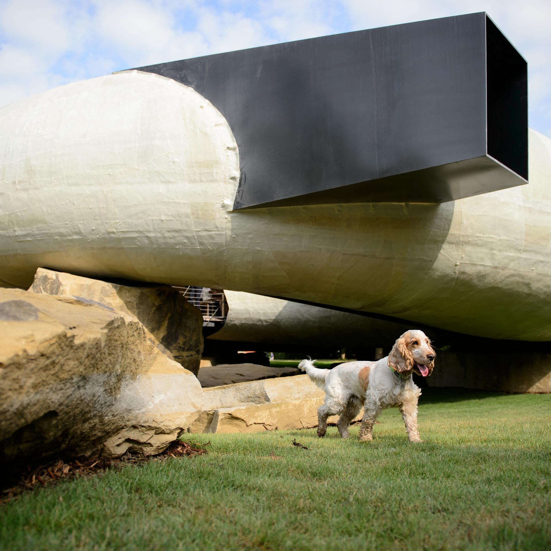 Zu den zentralen Werken von Smiljan Radic Clarke gehört der temporäre "Serpentine Pavillon" in London 2014: eine halbtransparente, ovale Struktur, die einer Muschel ähnelte und auf großen Felsblöcken ruhte.