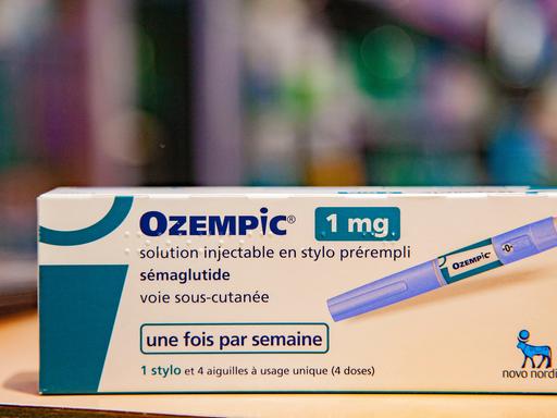 Eine Verpackung des Medikaments Ozempic gegen Diabetes der Firma Novo Nordisk. 