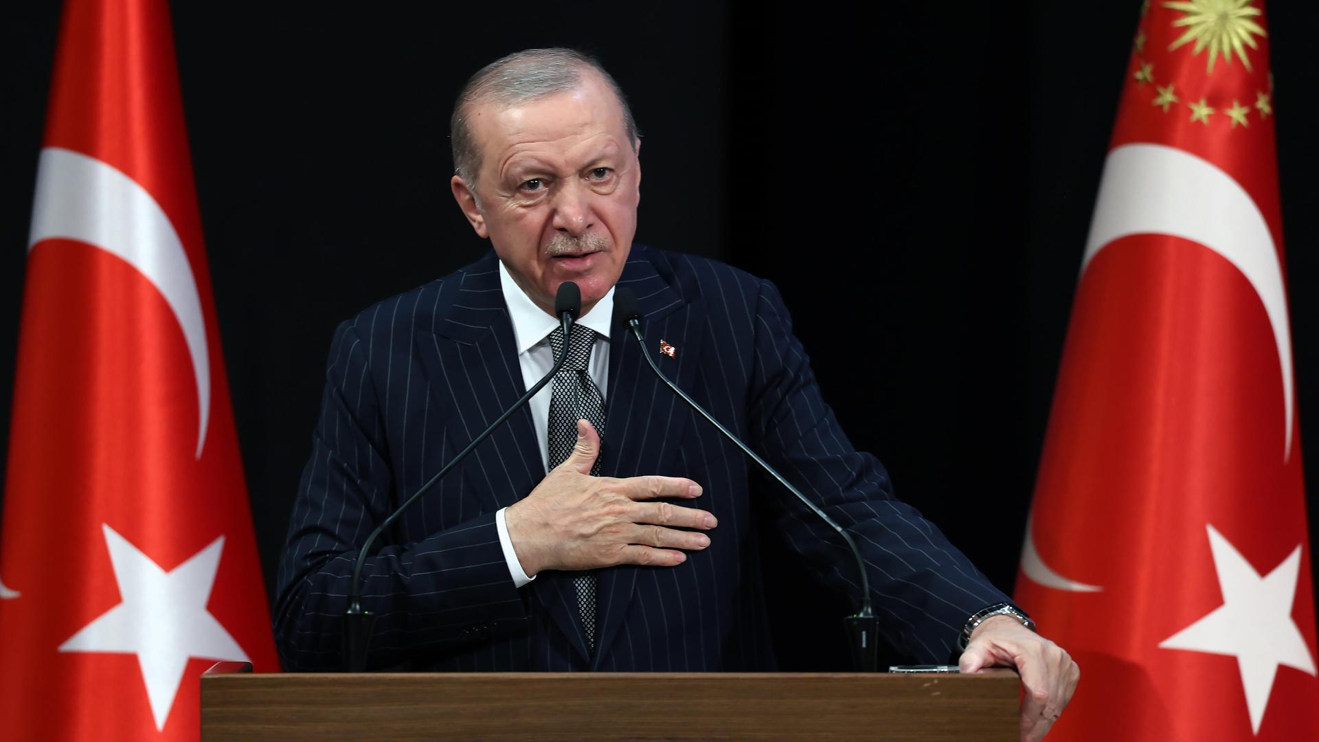 Der türkische Präsident Recep Tayyip Erdogan spricht auf einem AKP-Kongress in Ankara 