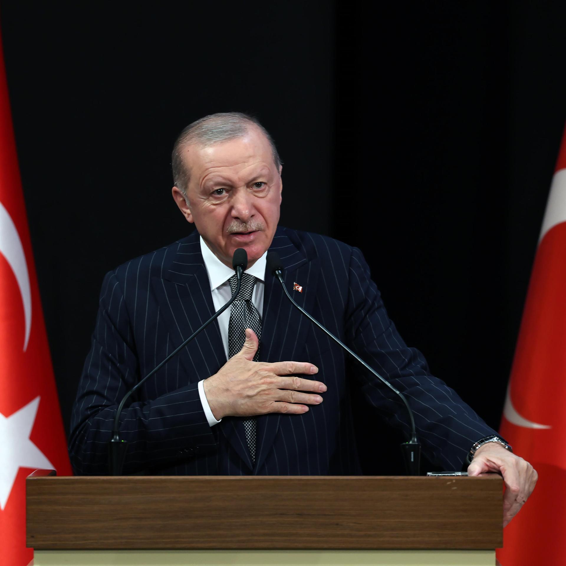 Der türkische Präsident Recep Tayyip Erdogan spricht auf einem AKP-Kongress in Ankara 