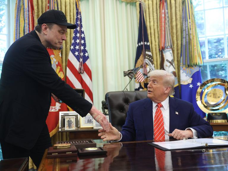 US-Präsident Donald Trump und der Tech-Oligarch Elon Musk im Weißen Haus.