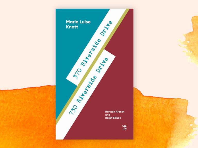 Das Cover des Buches "370 Riverside Drive - 730 Riverside Drive" von Marie Luise Knott. Zu sehen sind zwei weiße Striche, auf denen jeweils ein Adressteil steht. Sie laufen auf zwei Bildhälften entlang der Diagonale. 