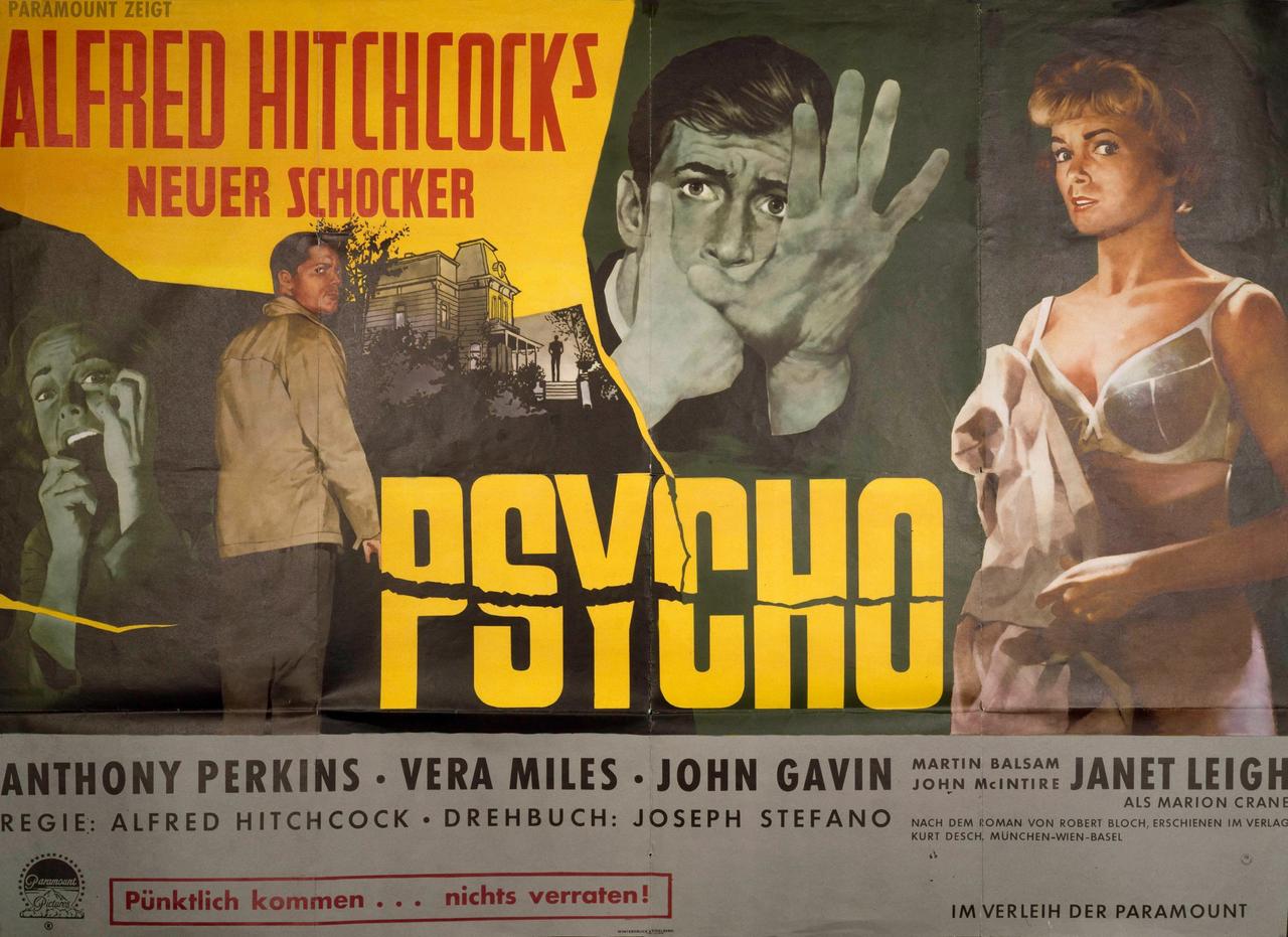 Filmplakat des FIlms "Psycho" von Alfred Hitchcock