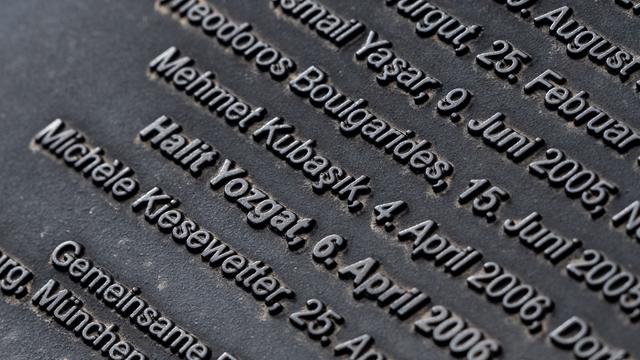 Namen von Opfern stehen auf einer Stele bei einer Gedenkfeier zum Todestag von NSU-Opfer Halit Yozgat Namen von Opfern stehen auf einer Stele bei einer Gedenkfeier zum Todestag von NSU-Opfer Halit Yozgat
