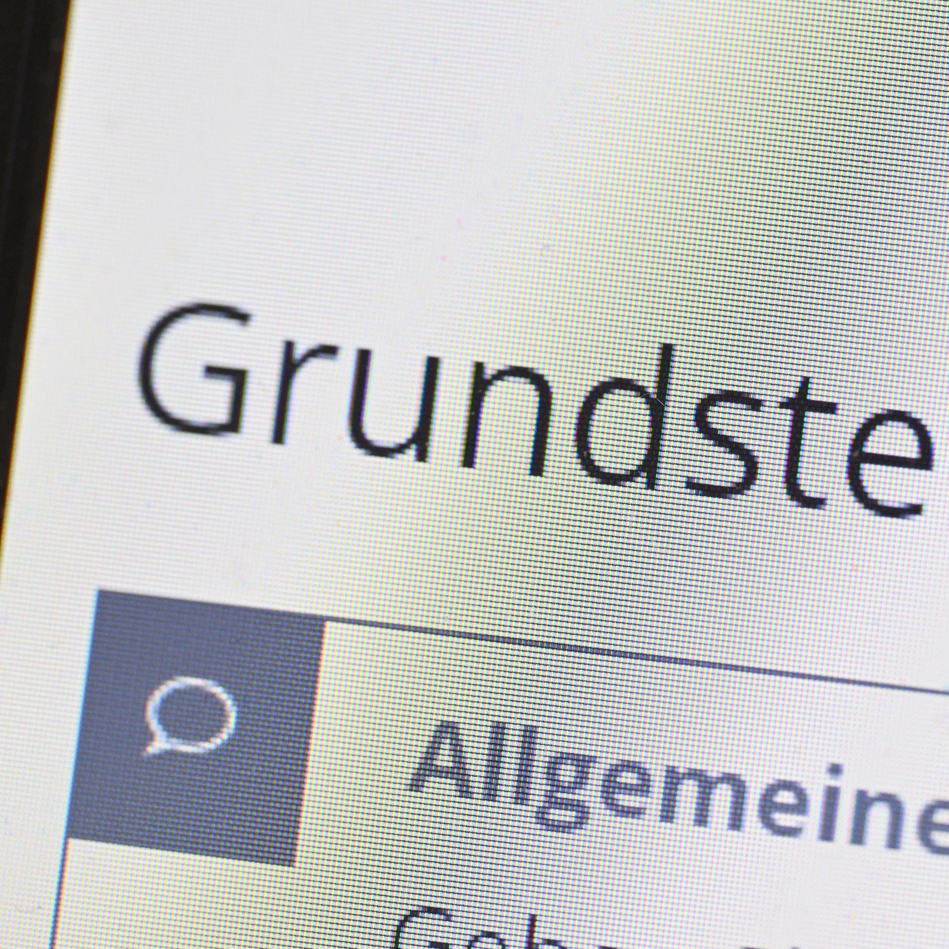 Das Wort Grundsteuer erscheint auf einem Computerbildschirm auf der Seite des Online-Steuerportals Elster. 