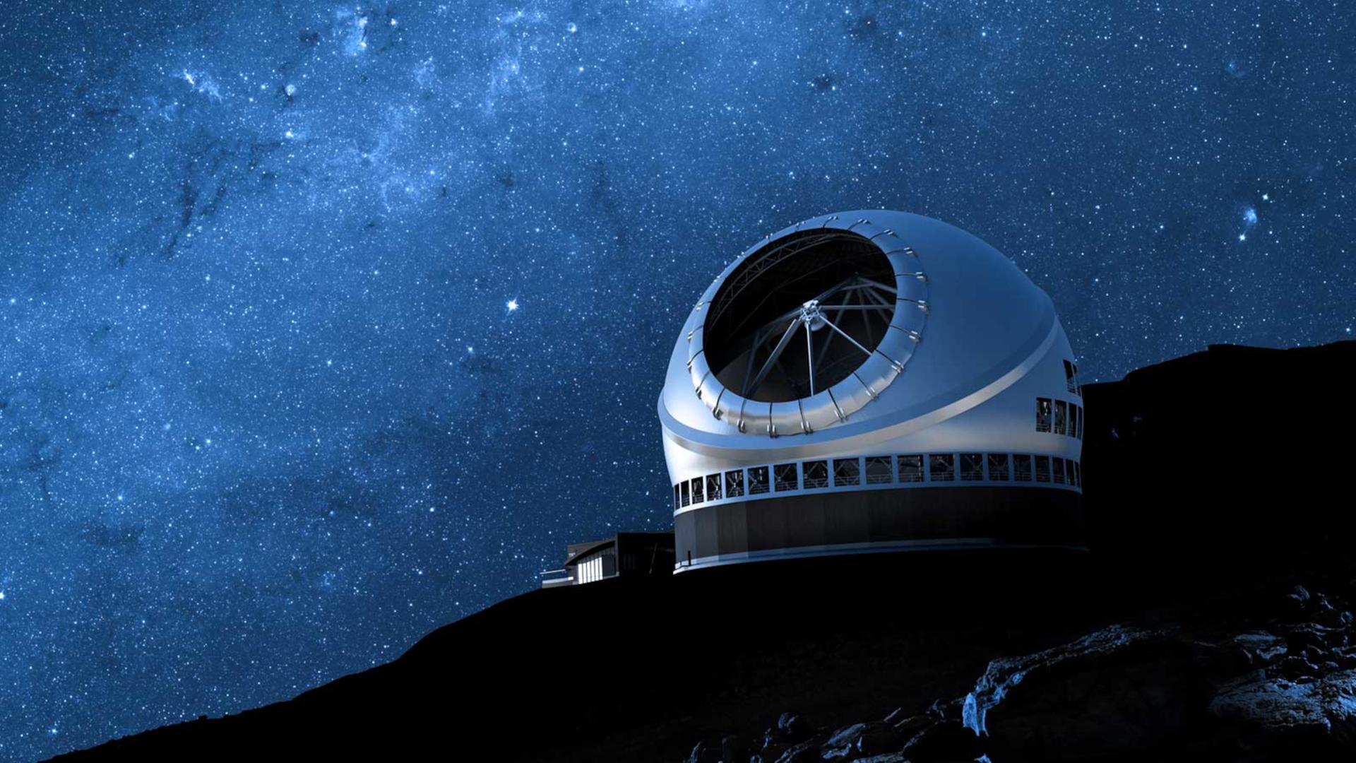 Das geplante 30-Meter-Teleskop in einer Illustration (Illustration: TMT)