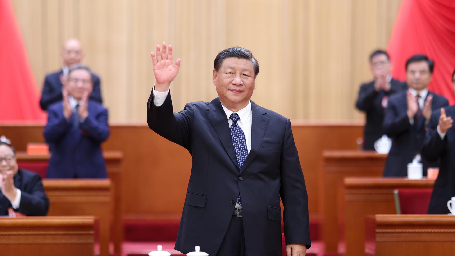 Der chinesische Staatspräsident Xi Jinping bei einem Kongress der Volksorganisation für Menschen mit Behinderungen Peking am 18. September 2023