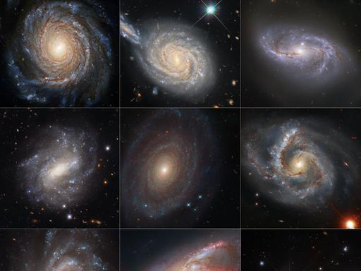 Einige der vom Hubble-Weltraumteleskop beobachteten Galaxien