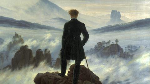 Das Bild "Wanderer über dem Nebelmeer" des Malers Caspar David Friedrich (1774 - 1840).
