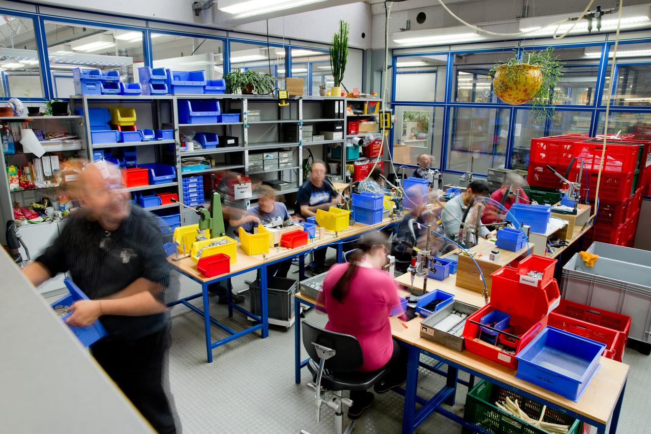 Ein Werkstattsbereich einer Behindertenwerkstatt in Nürnberg.