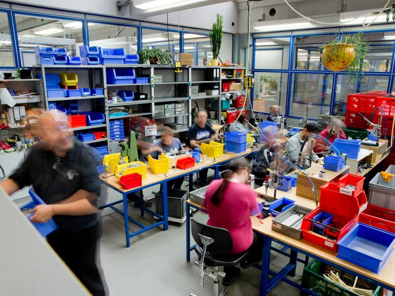 Ein Werkstattsbereich einer Behindertenwerkstatt in Nürnberg.