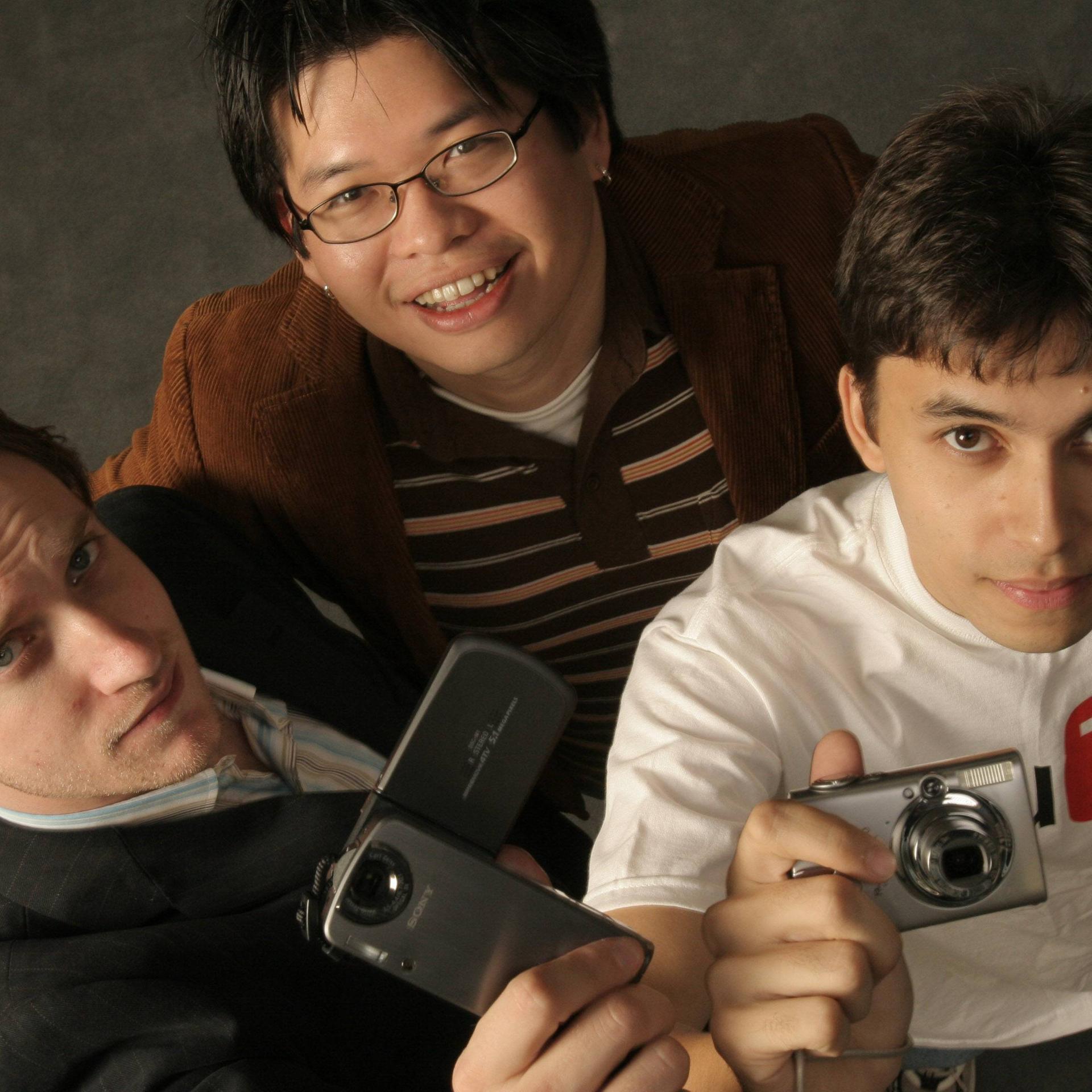 Die Gründer von YouTube Chad Hurley, Steve Chen und Jawed Karim (2005) 
