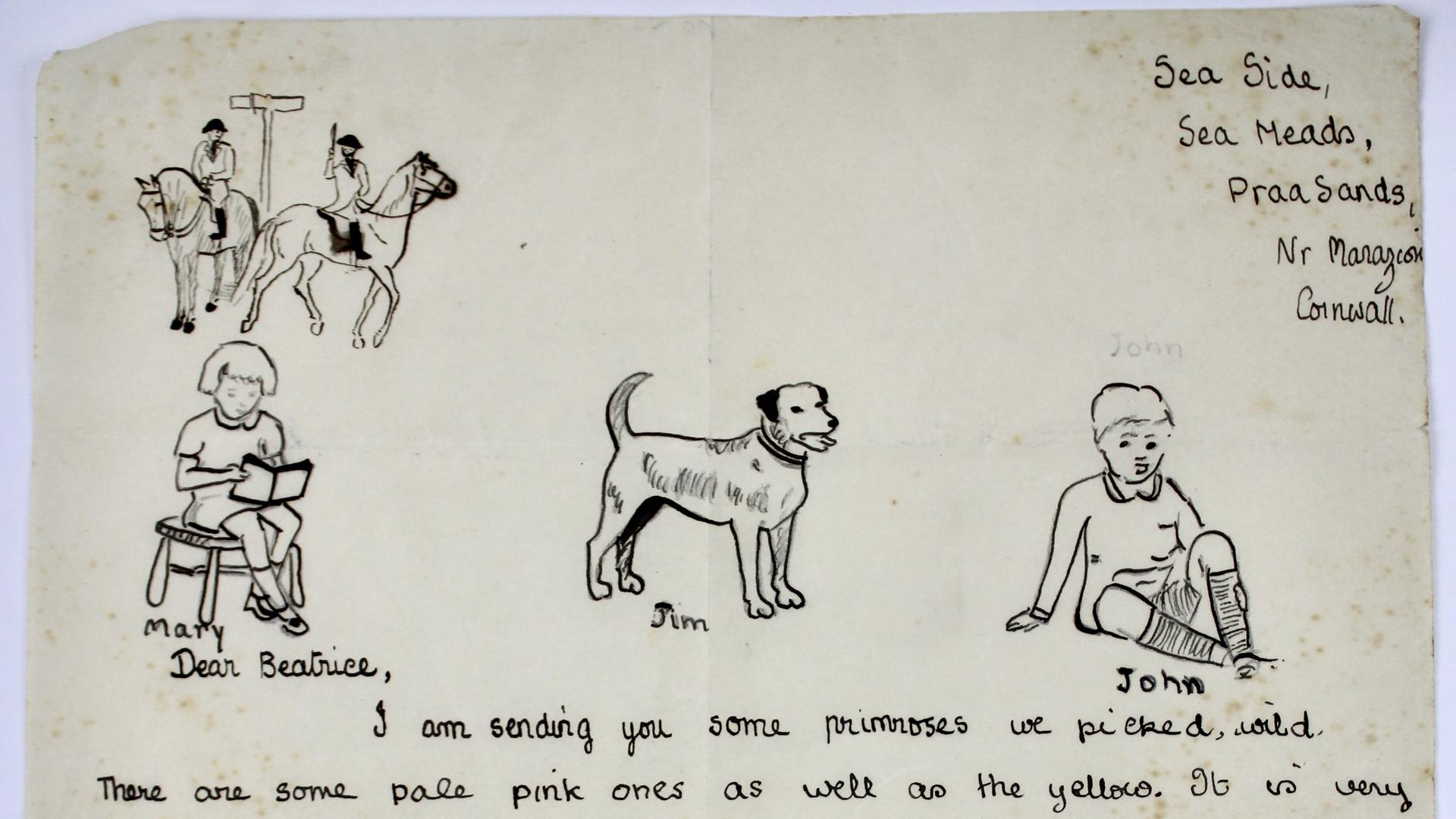 Der Brief mit Zeichnungen der verstorbenen Königin Elizabeth II. aus ihrer Kindheit wurde in einem Koffer unter einem Bett entdeckt.