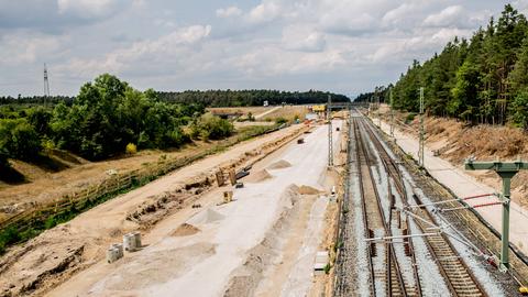 Beim Neubau einer ICE Trasse wurden umliegende Pflanzen und Bäume entfernt.