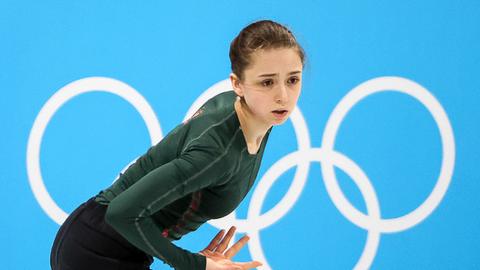 Eiskunstläuferin Kamila Walijewa beim Training