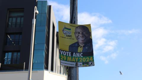 Ein Wahlplakat der ANC