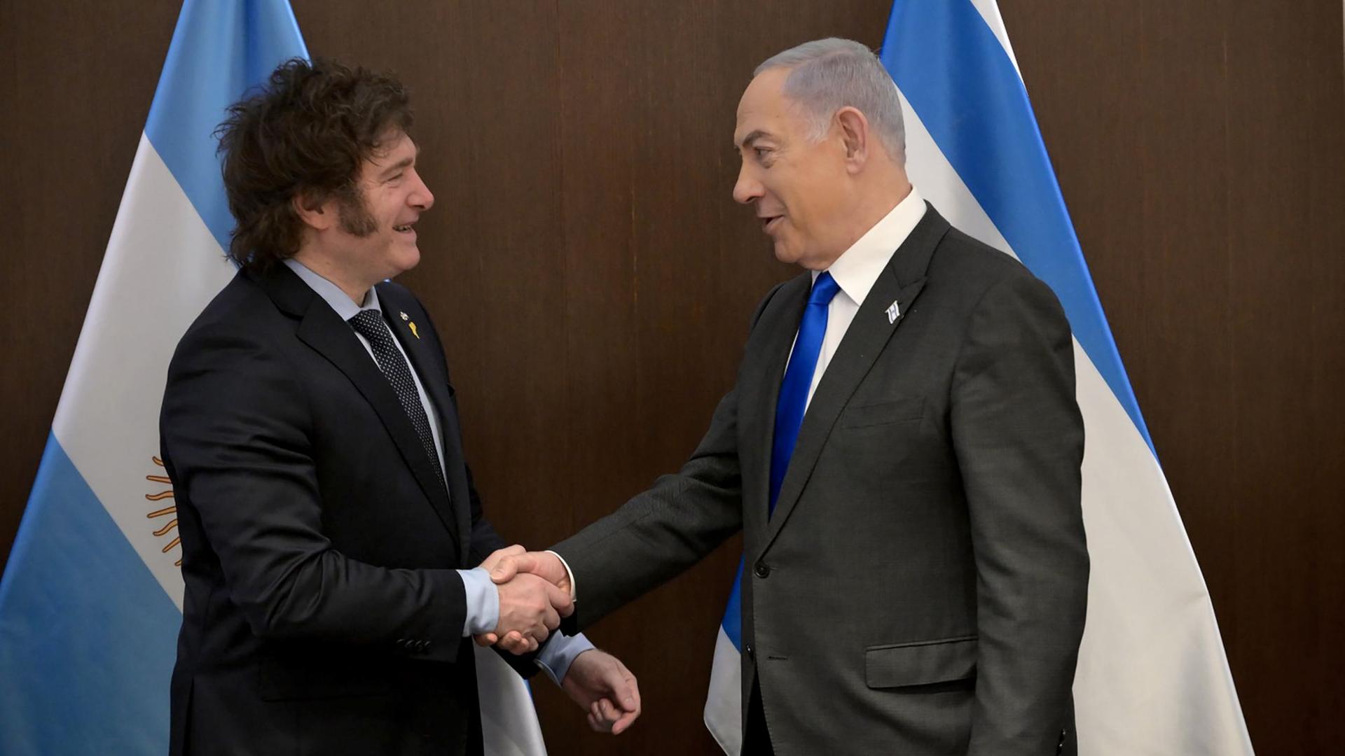 Israel, Jerusalem: Der argentinische Präsident Javier Milei trifft den israelischen Ministerpräsidenten Benjamin Netanjahu in Jerusalem.