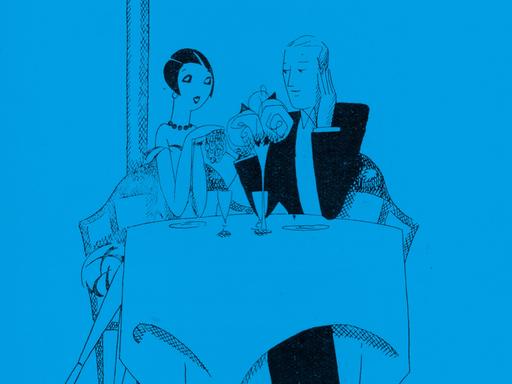 Illustration einer Hotelsituation in schwarz auf grünem Hintergrund. Illustration einer Hotelsituation in schwarz auf grünem Hintergrund.