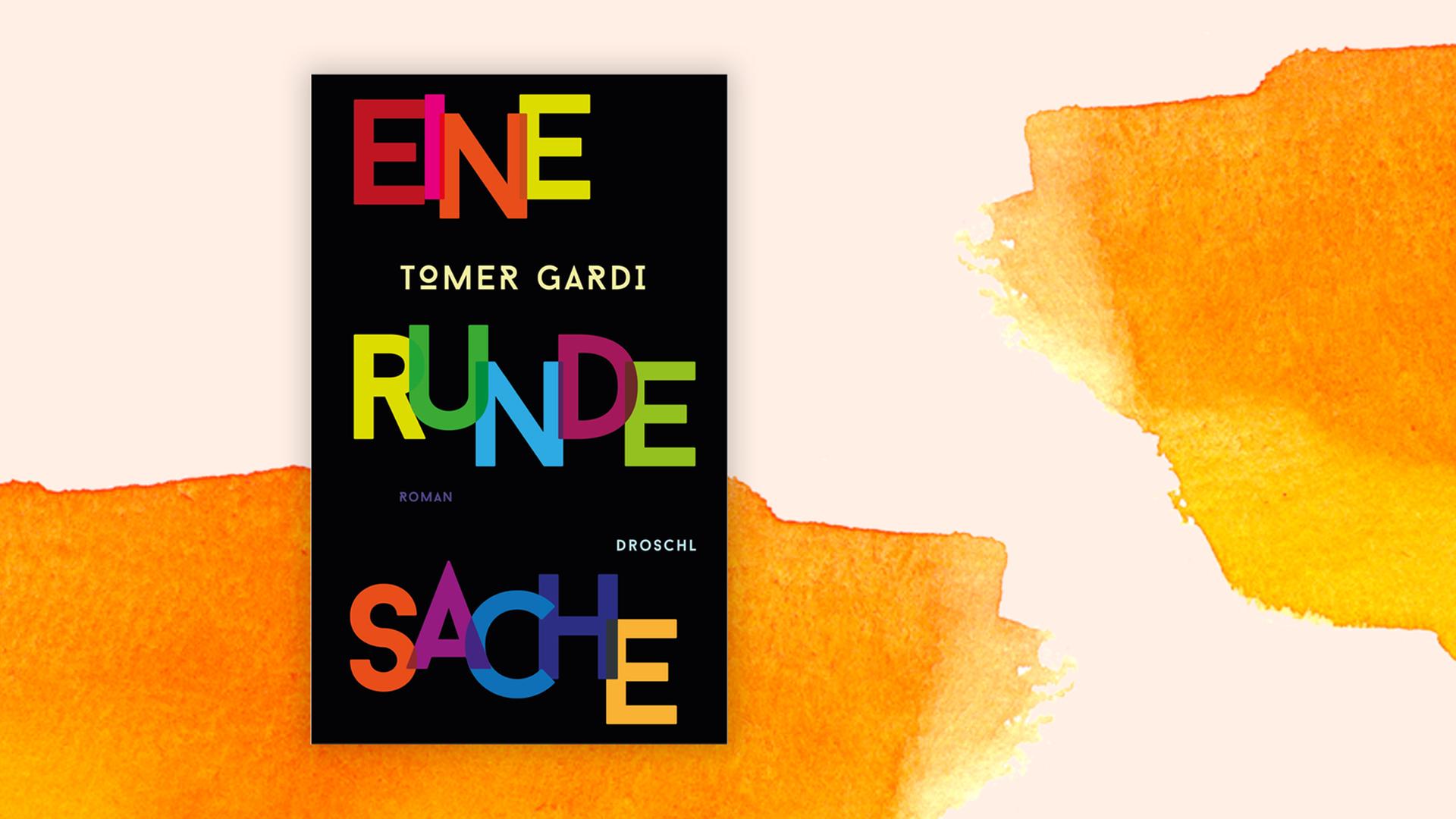 Ein schwarzes Buchcover mit bunter Typografie. Ein schwarzes Buchcover mit bunter Typografie.