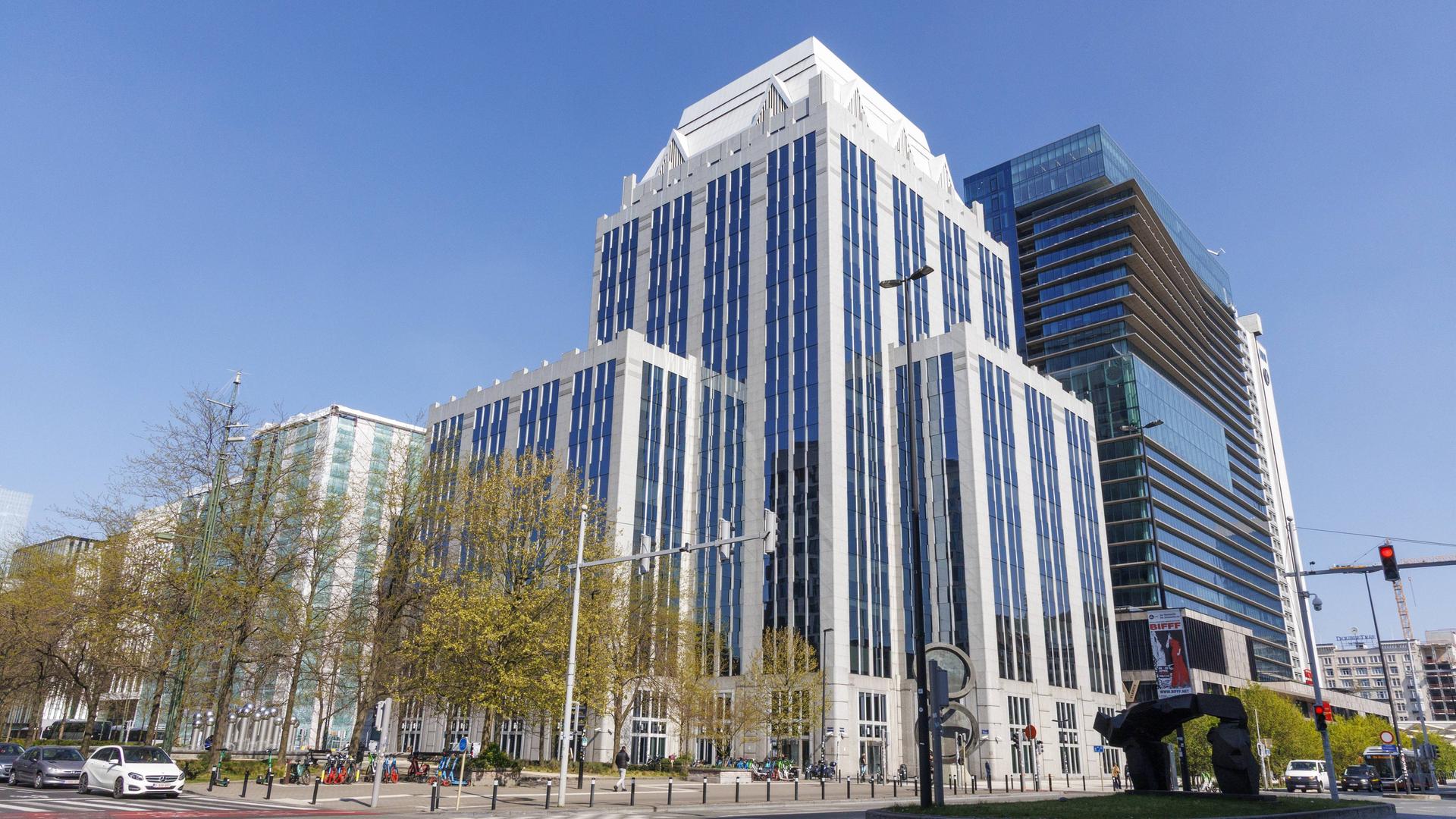 Das Hauptquartier von Euroclear in Brüssel in einer Aufnahme vom 9. April 2025