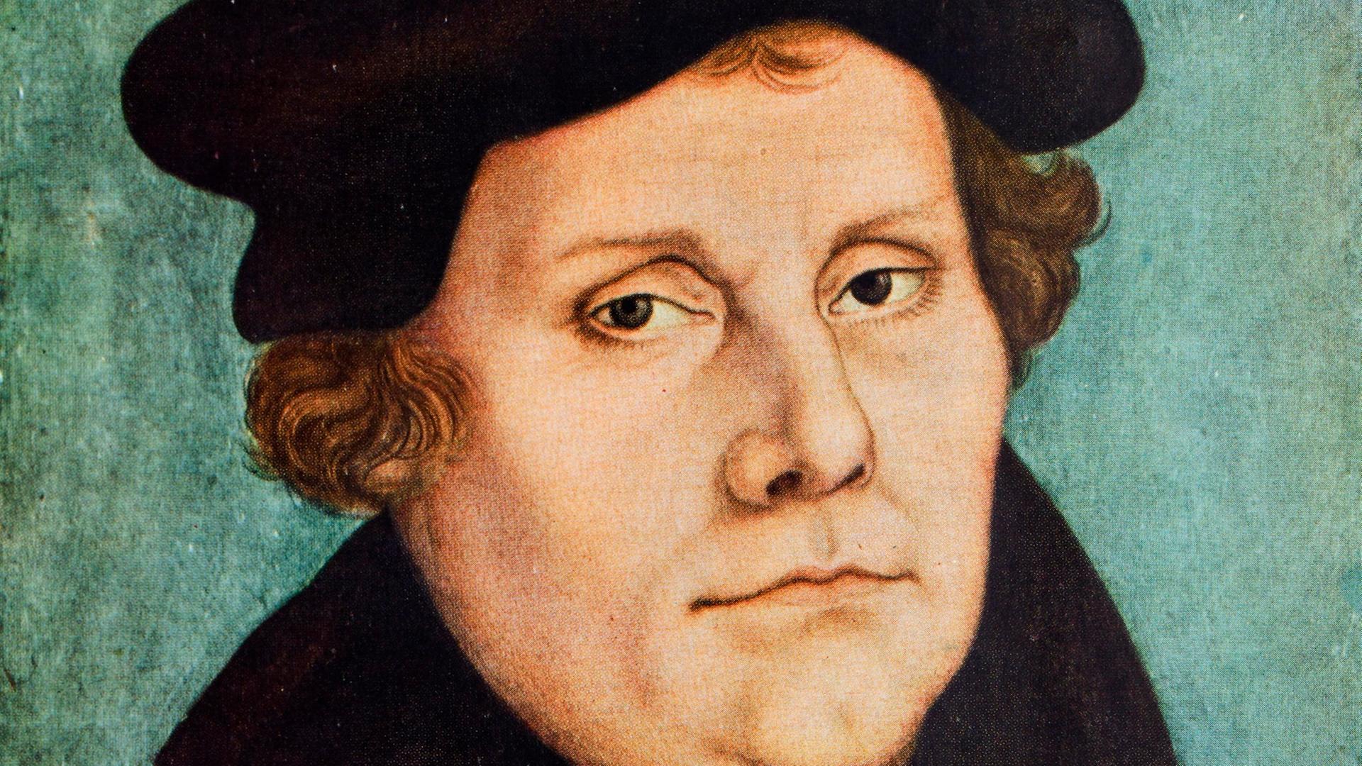 Ein Gemälde Martin Luthers von Lukas Cranach dem Älteren