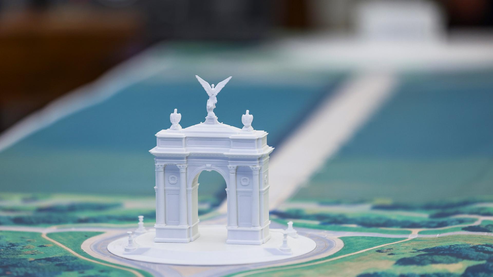 Ein Modell des von US-Präsident Trump gewünschten Triumphbogens