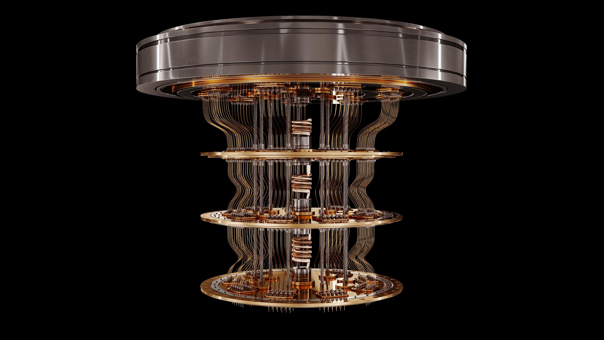 Symbolbild eines futuristisch anmutenden Quantencomputers. 