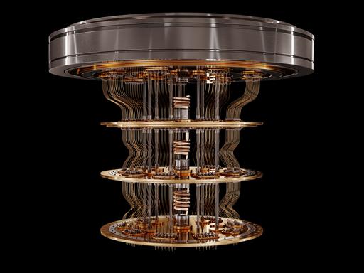Symbolbild eines futuristisch anmutenden Quantencomputers. 