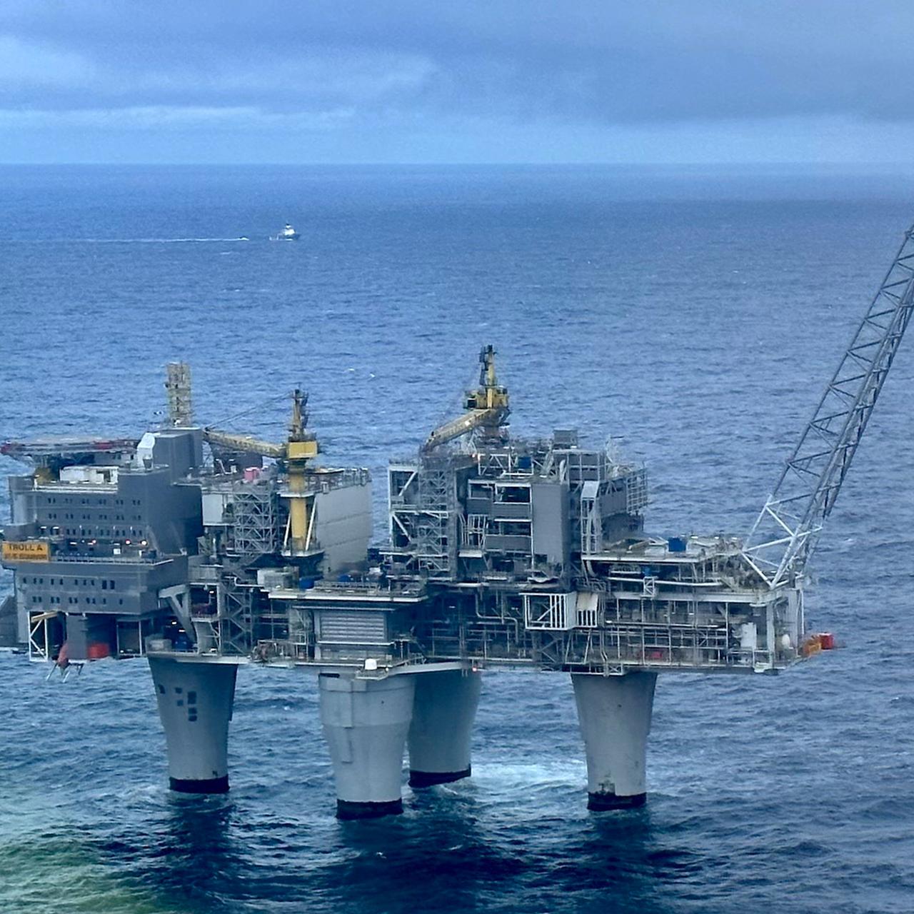 Norwegen, Trollfeltet: Die Gasförderplattform Troll A vor der norwegischen Westküste.