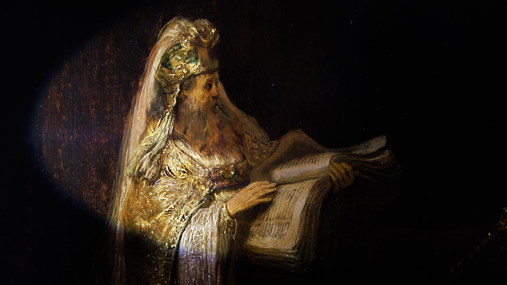 Ein Ausschnitt des Bildes «Die Vision des Zacharias im Tempel» (1633) von Rembrandt, aufgenommen im Rijksmuseum. 