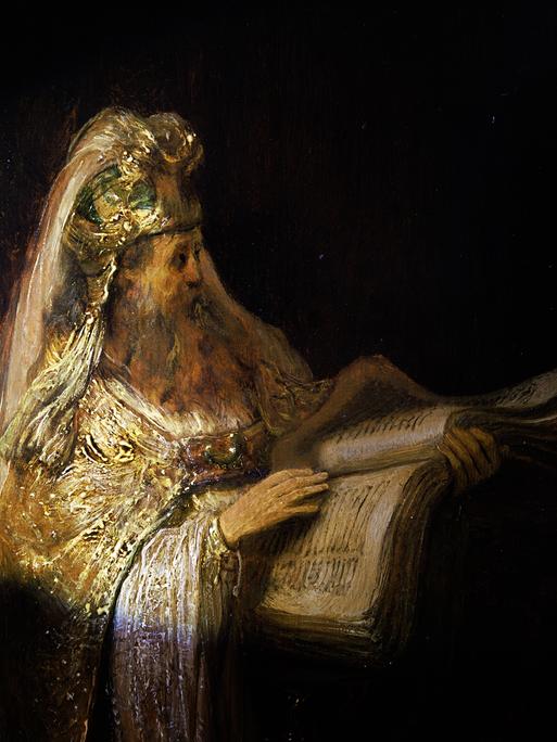 Ein Ausschnitt des Bildes «Die Vision des Zacharias im Tempel» (1633) von Rembrandt, aufgenommen im Rijksmuseum. 