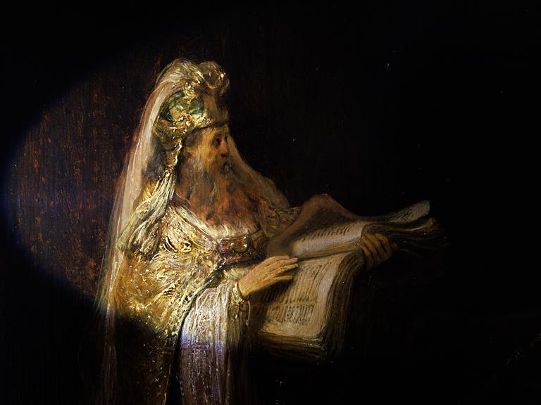 Ein Ausschnitt des Bildes «Die Vision des Zacharias im Tempel» (1633) von Rembrandt, aufgenommen im Rijksmuseum. 