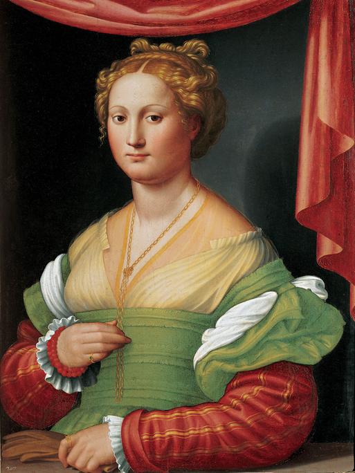 Das gemalte Porträt zeigt Vanozza de’ Cattanei im Stil der frühen Renaissance