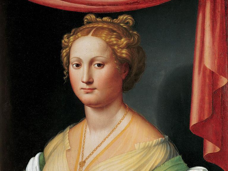 Das gemalte Porträt zeigt Vanozza de’ Cattanei im Stil der frühen Renaissance