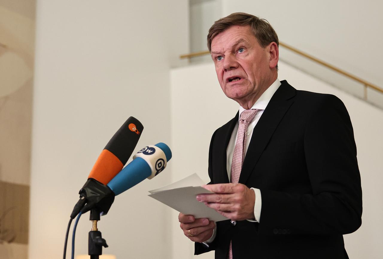 Johann Wadephul (CDU), Bundesaußenminister, spricht auf einer Pressekonferenz in Riad (Saudi-Arabien). Johann Wadephul (CDU), Bundesaußenminister, spricht auf einer Pressekonferenz in Riad (Saudi-Arabien).