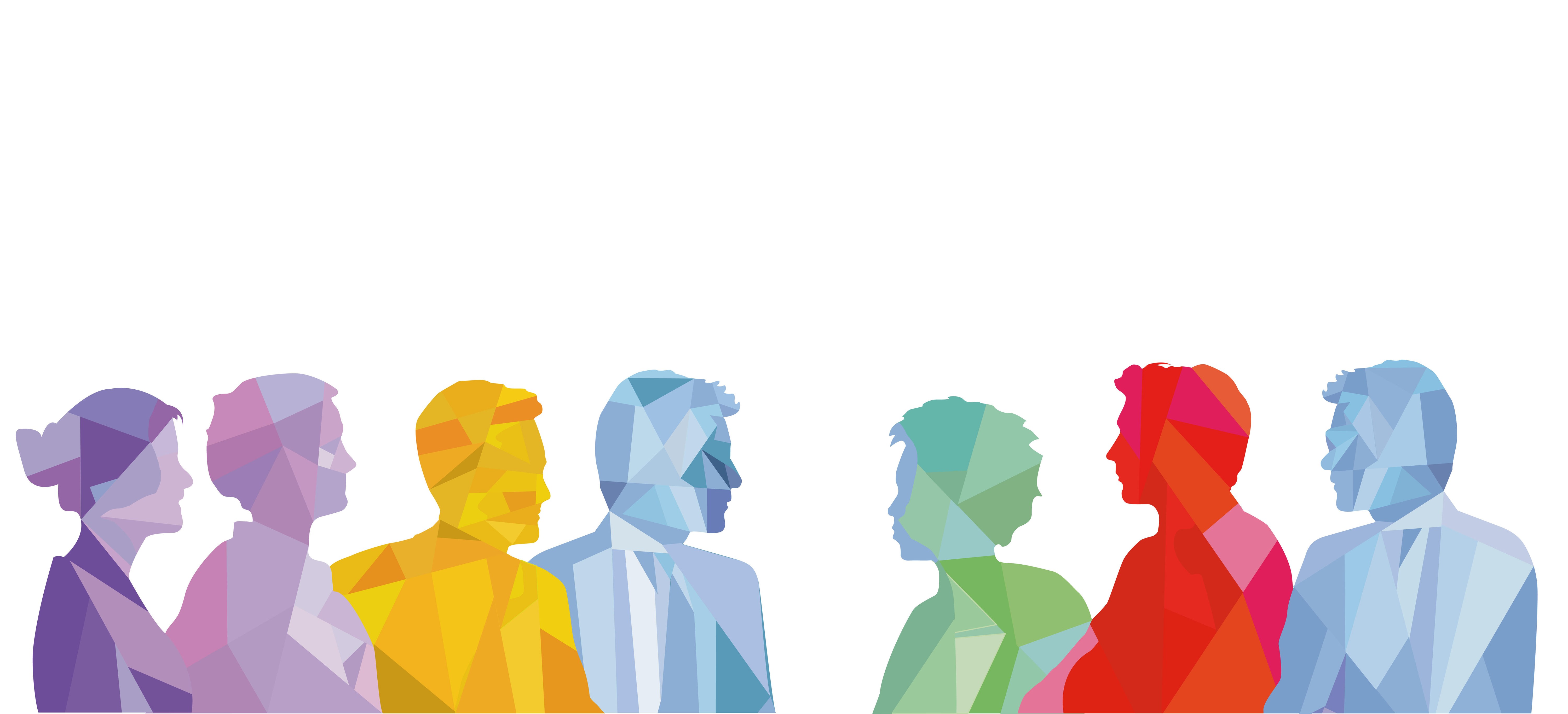 Gruppe von Personen diskutiert - Grafik