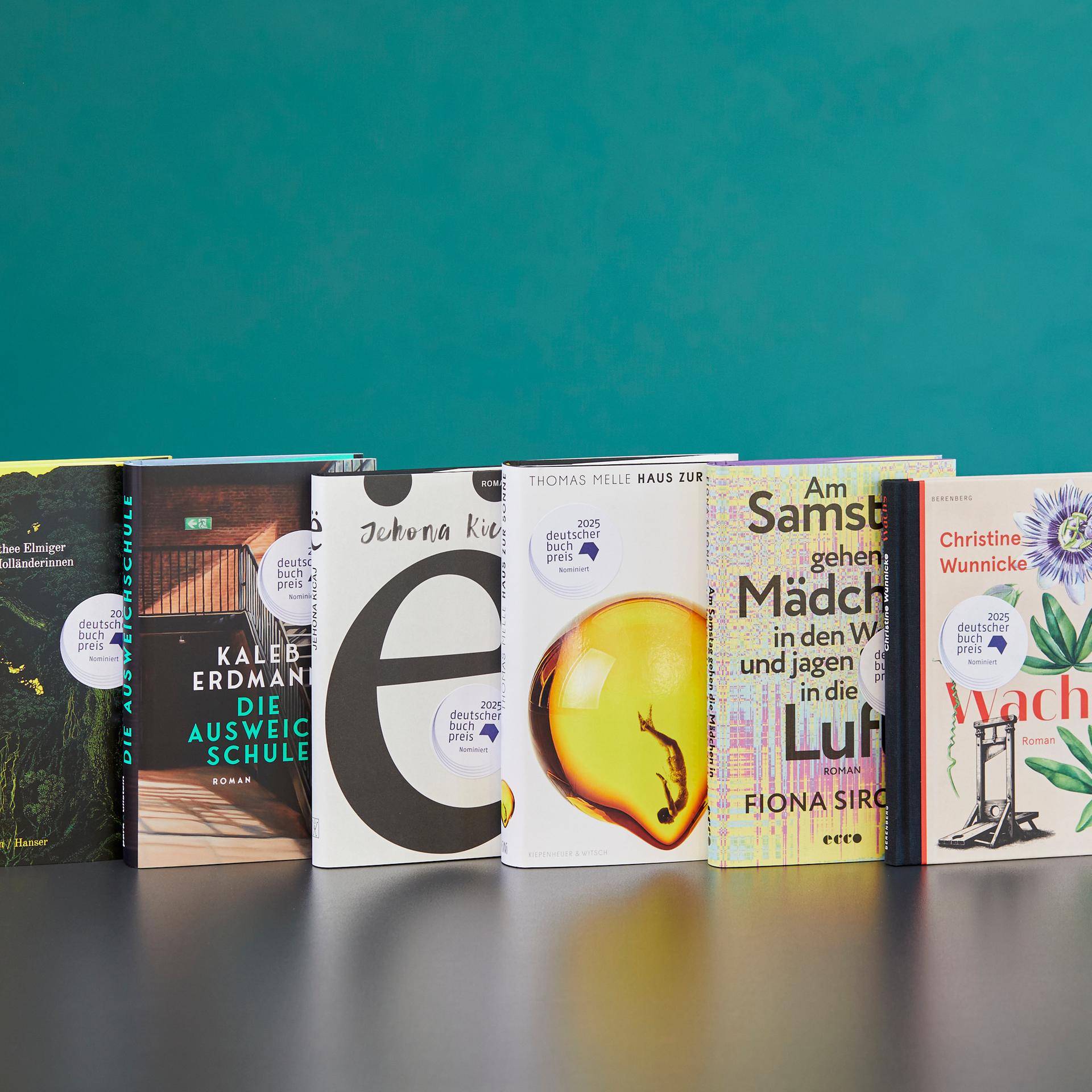 Die Werke: Dorothee Elmiger: „Die Holländerinnen“. Kaleb Erdmann: „Die Ausweichschule“. Jehona Kicaj: „ë“. Thomas Melle: „Haus zur Sonne“. Fiona Sironic: „Am Samstag gehen die Mädchen in den Wald und jagen Sachen in die Luft“. Christine Wunnicke: „Wachs“.