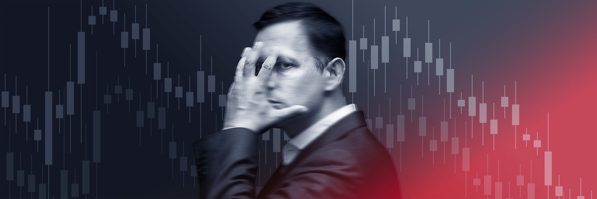 Peter Thiel hält sich eine Hand halb vor sein Gesicht Peter Thiel hält sich eine Hand halb vor sein Gesicht